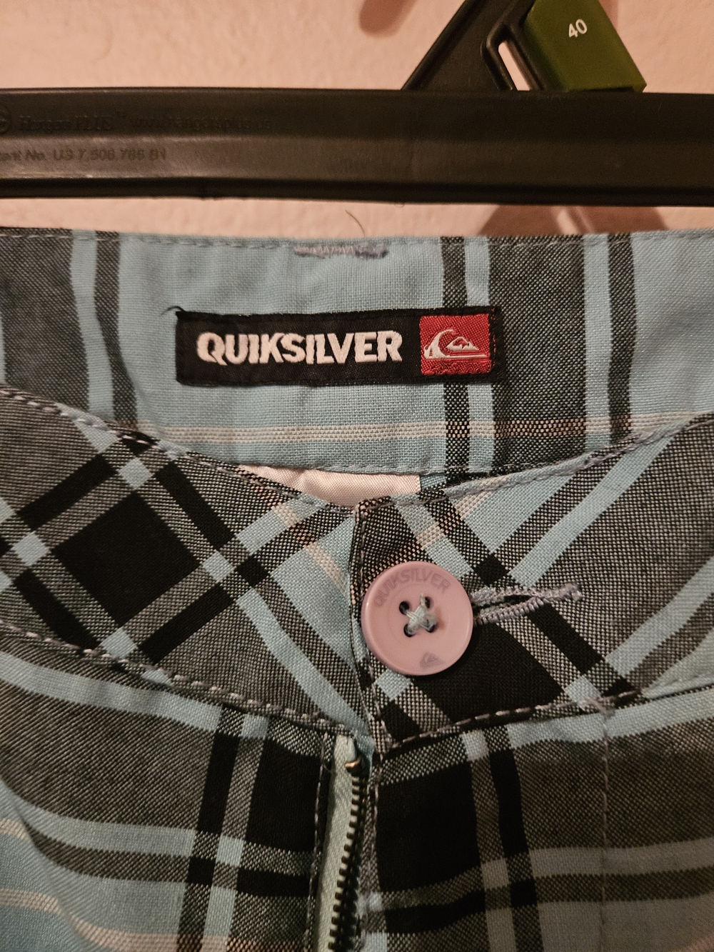 Quiksilver Men's Light Blue and Black Plaid Chinos 2012 Nice